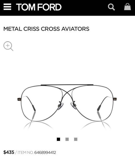 Tom ford metal hotsell criss cross aviators