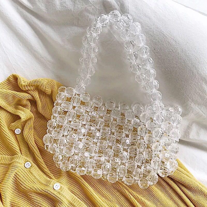 transparent beaded bag