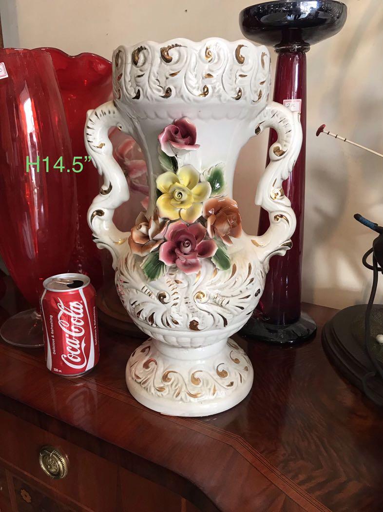 Vintage Capodimonte Porcelain Flower Vase On Carousell