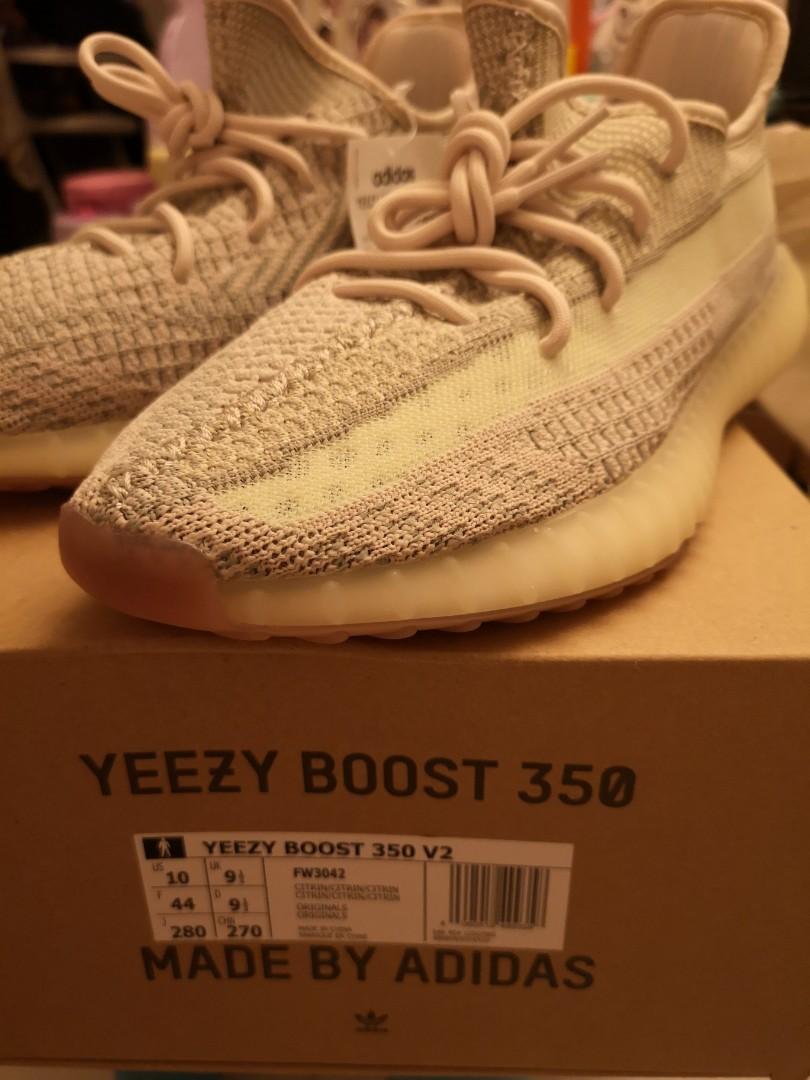 NEW Adidas Yeezy Boost 350 V2 Cloud White and Citrin
