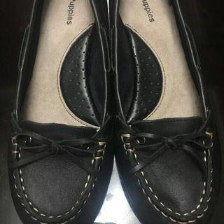 REPRICED Hush Puppies Black Leather Candid Pumps