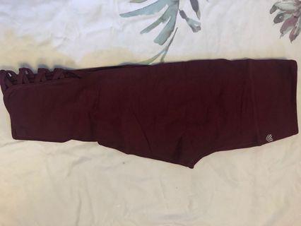 Maroon crop tights