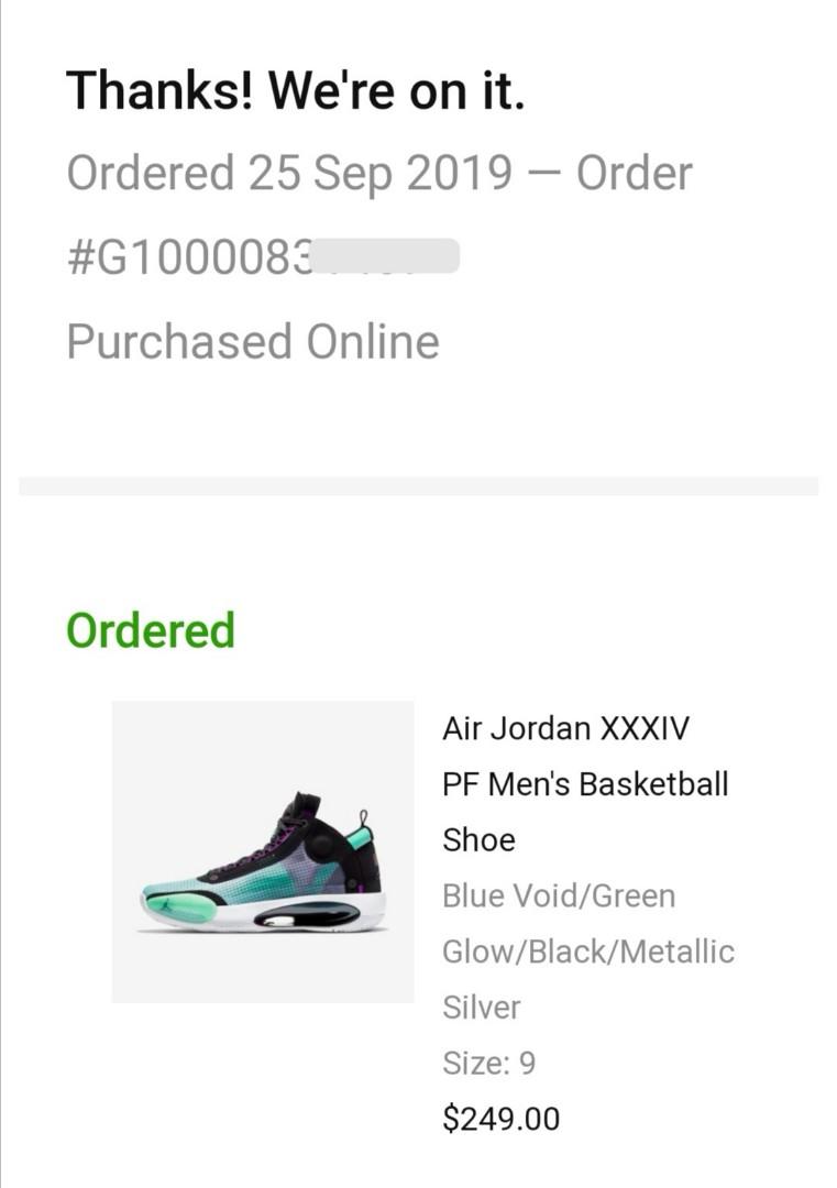 Air Jordan 34(XXXIV) Blue Void/Green Glow-Black-Metallic Silver Men's  Basketball Shoes