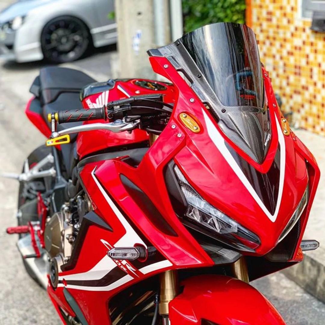 Authentic Carbon Fiber Honda Cbr650r Cbr 650 Windscreen Tinted Wind Screen Windshield Shield Bubble Racing Motorcycles Motorcycle Accessories On Carousell