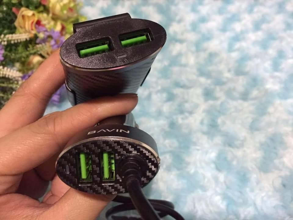 Bavin car charger (Category: Chargers) located in Mandaluyong City. Submitted by shopmla (Listing ID 253345636, Image 2). Description: Car Charger Set Php 499. Original Bavin 5.1A 4Usb ports Car Charger Set Sf applies Bdo Bpi family Palawan LBC.