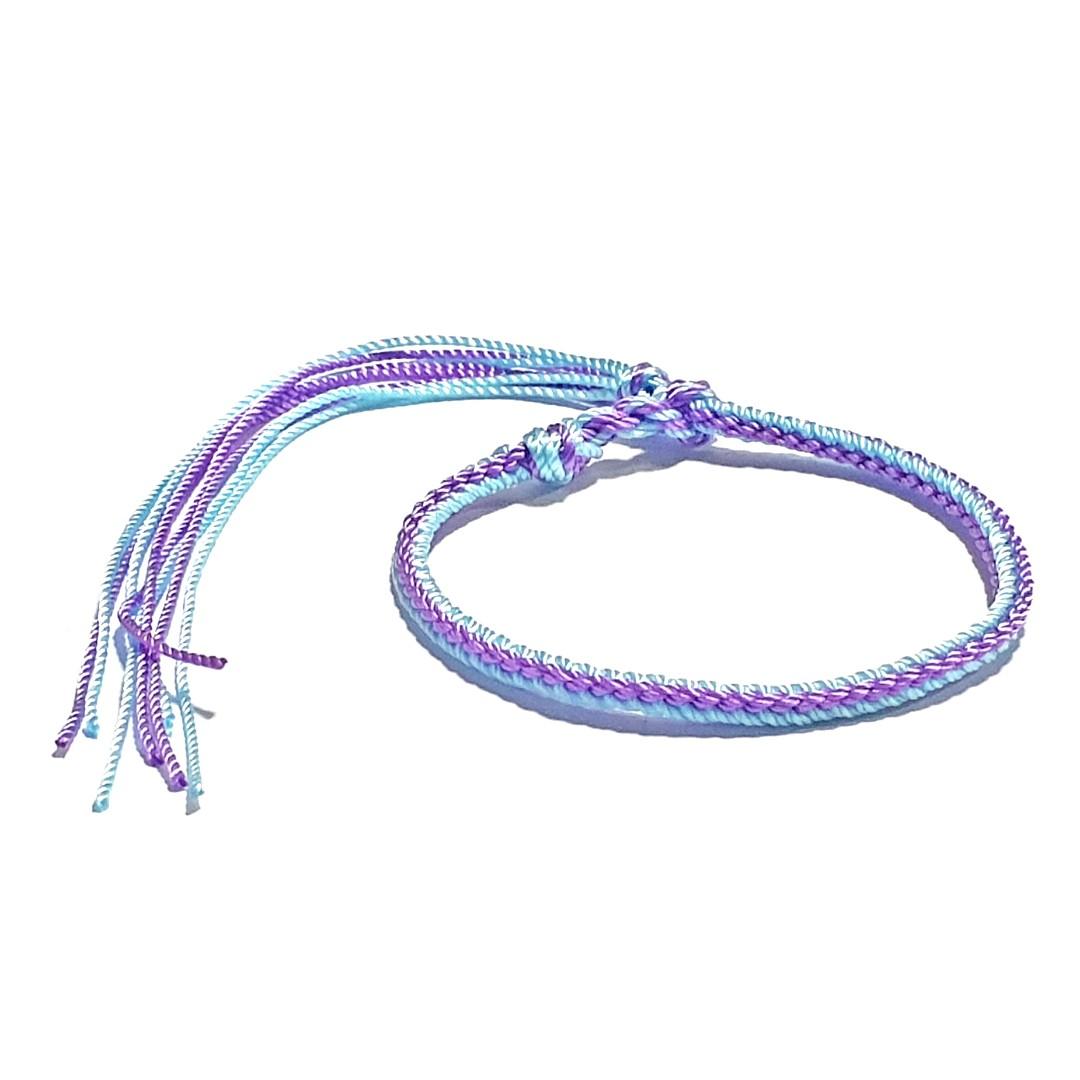 Bracelet Four faced Buddha Blue and Purple 8 Strand colorful longevity Jade Line rope braided Nylon Rope Bracelet thread cord Bohemian Braided