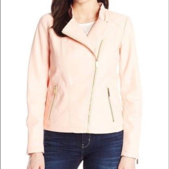 calvin klein pink leather jacket