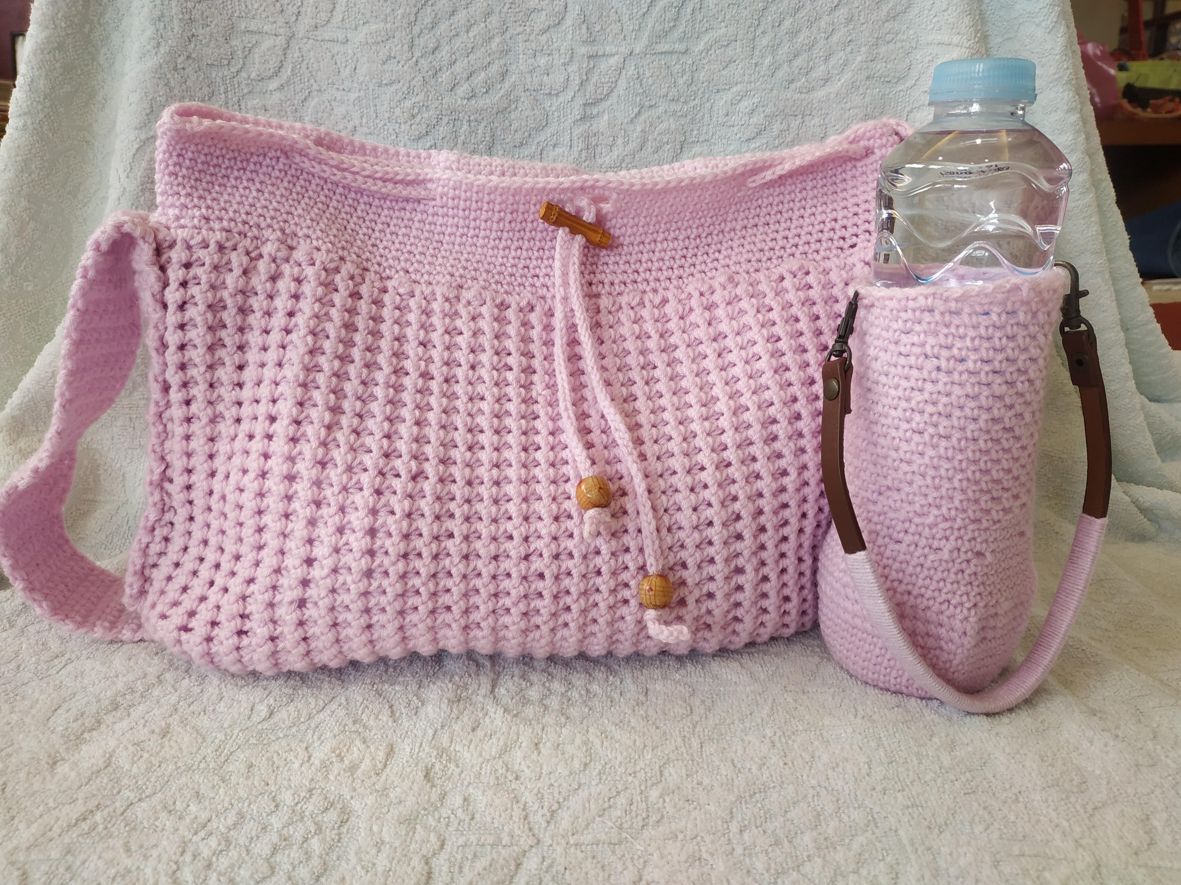 pink crochet bag