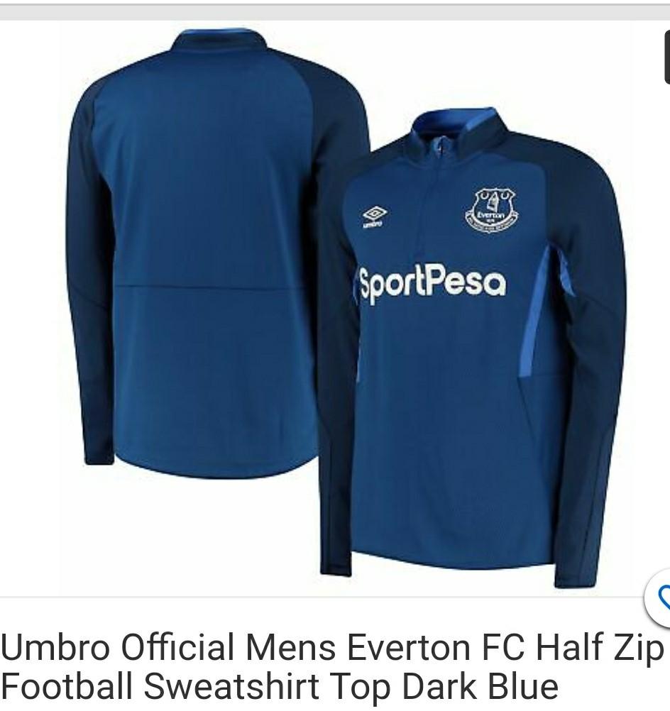 Everton Dark Blue Half Zip Jacket Presentation Jacket 2019 20 Sports Sports Apparel On Carousell