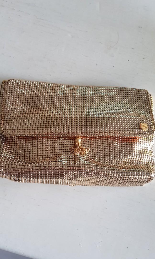 Gold glomesh bag on sale