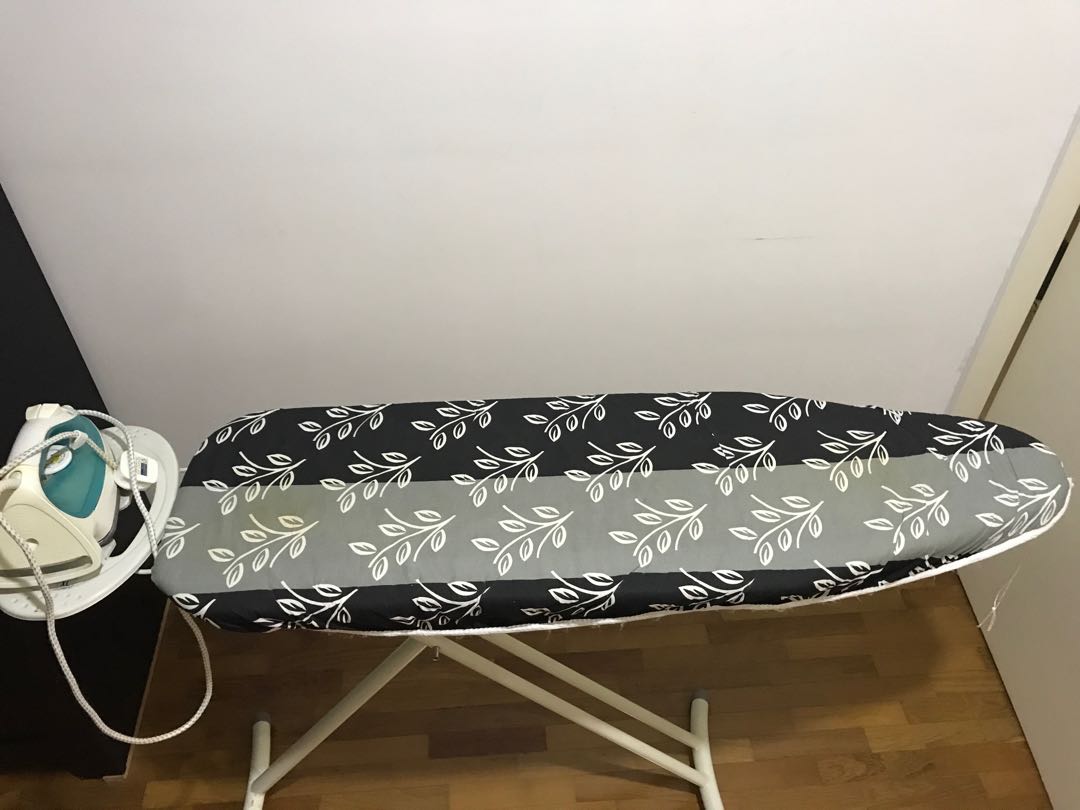 Ironing Board with iron, Furniture & Home Living, Home Improvement