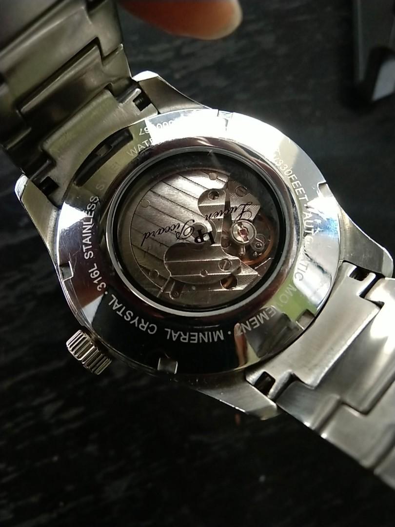 Jam Tangan Original Automatic Lucien Piccard open heart blue dial