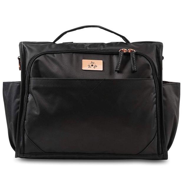 black and rose gold diaper bag
