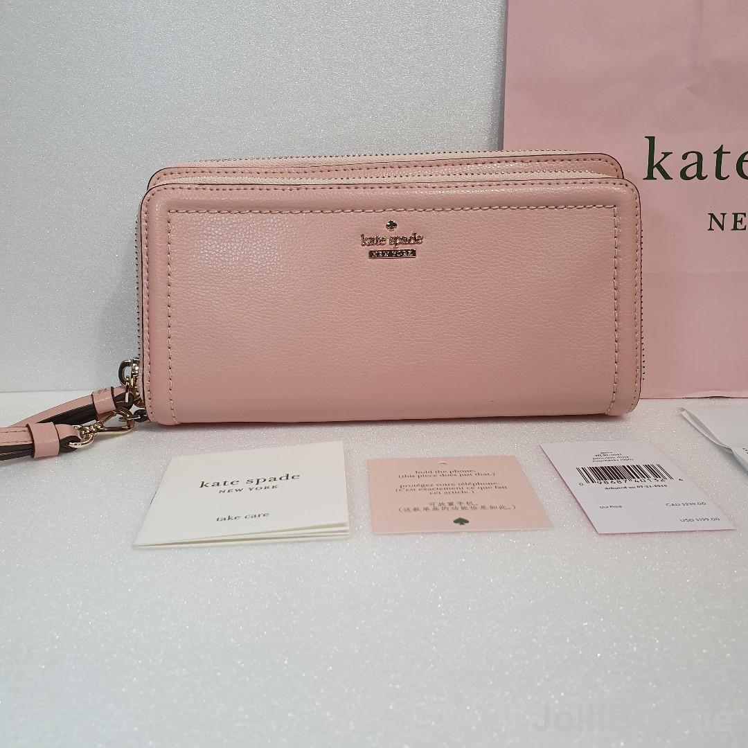 KATE SPADE Patterson Drive Anita Double Zip Wristlet Wallet Rosy Cheeks WLRU5041 Kate Spade Wallet Women s Wallet Wristlet
