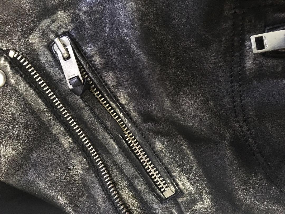 New DIESEL sheepskin leather jacket M, Men's Fashion, Coats, Jackets ...