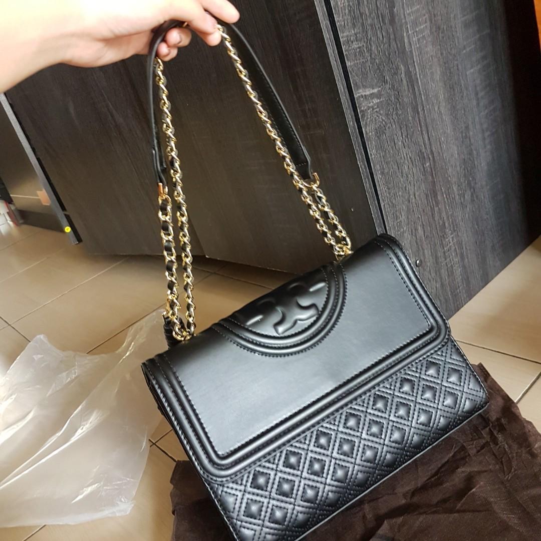 NEW TAS WANITA TORY BURCH FLEMING WARNA HITAM UKURAN 27cm