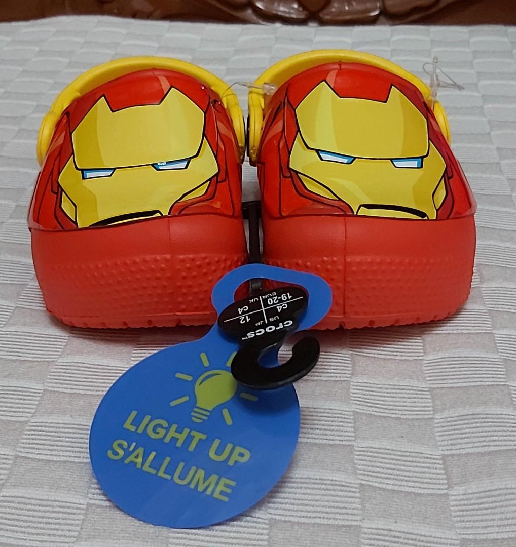 crocs iron man light up