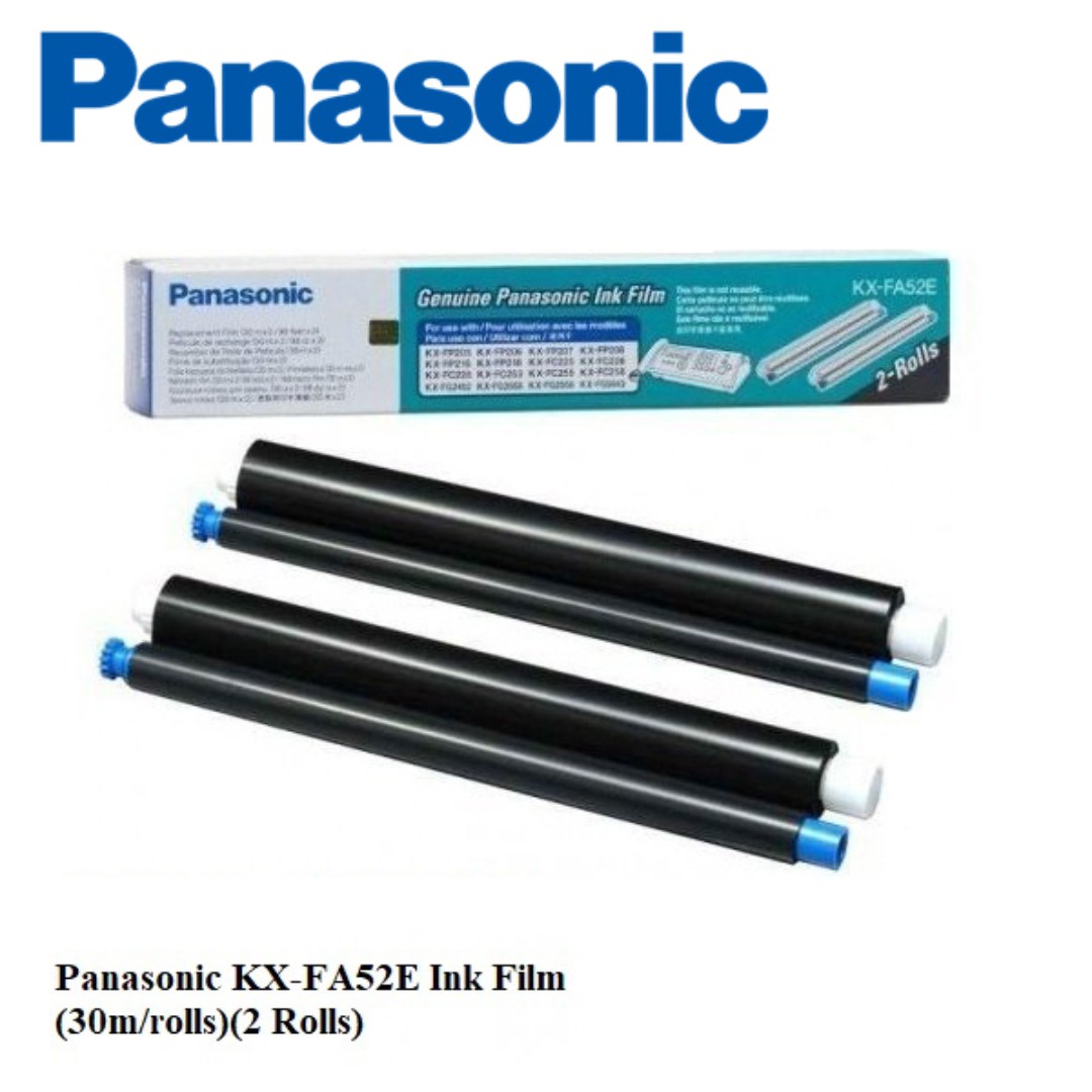 Original Panasonic KX-FA52E Ink Film Cartridge (30M/roll) 2 rolls/ pack ...