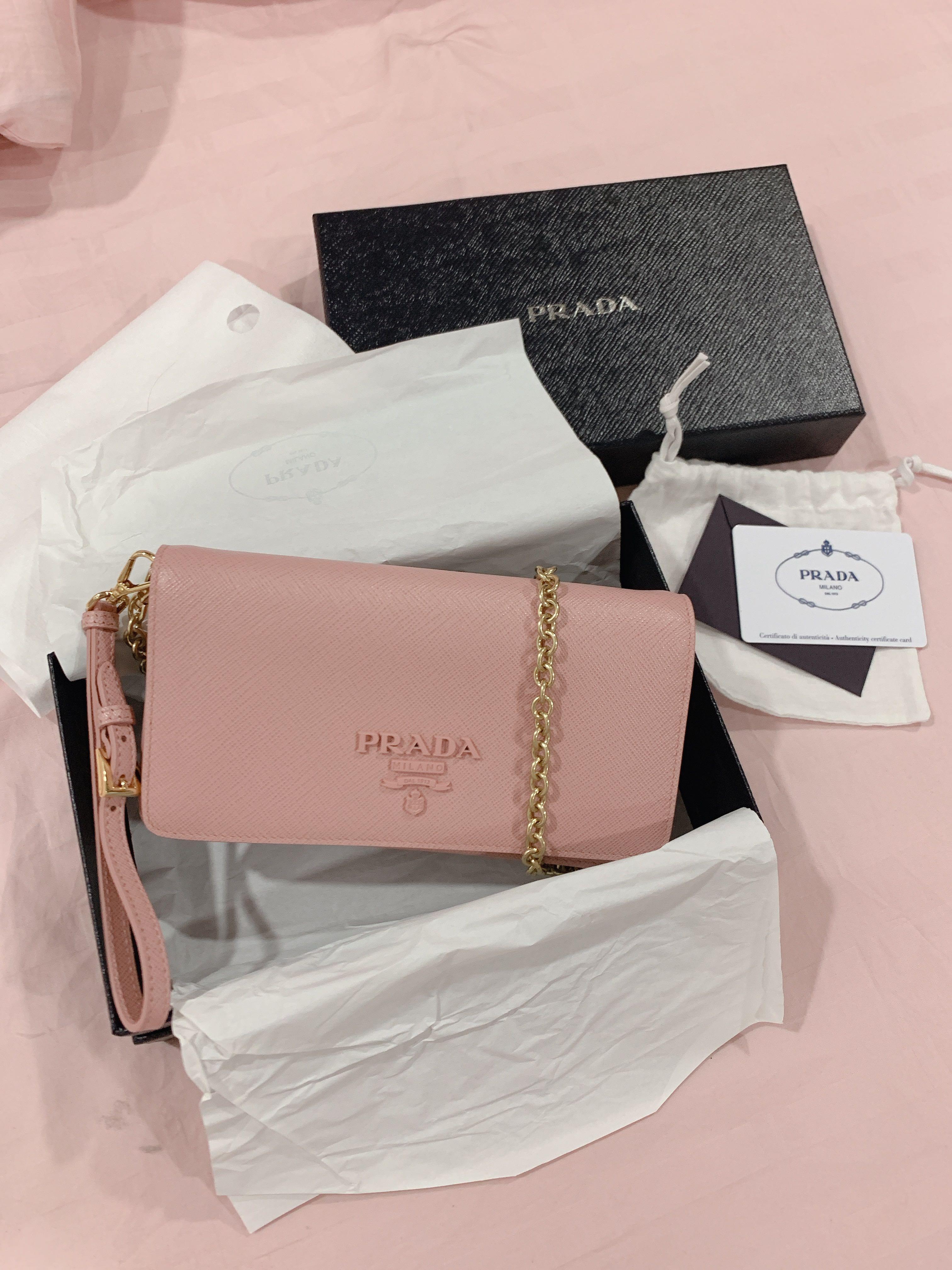 PRADA Nylon and Saffiano leather mini bag, Women's Fashion, Bags & Wallets,  Purses & Pouches on Carousell