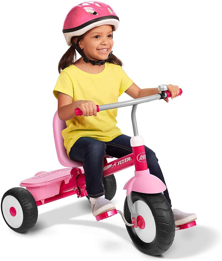 radio flyer pink tricycle with basket