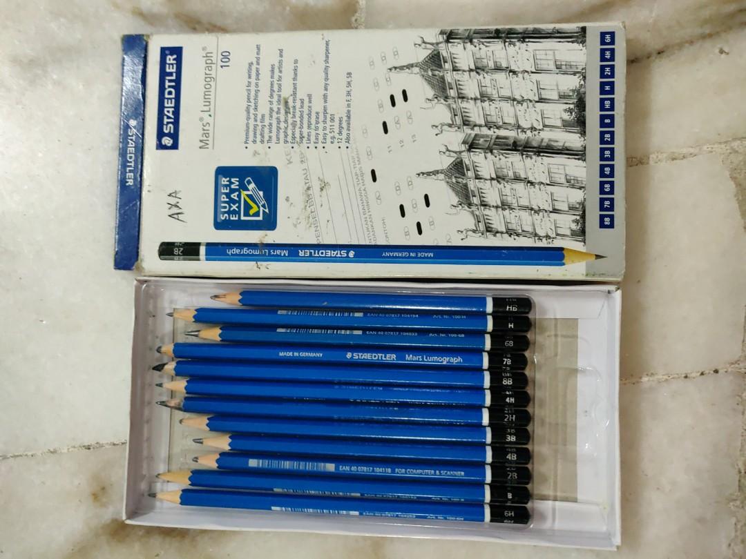 Staedtler Mars Lumograph Art Exam Pencils Complete Set