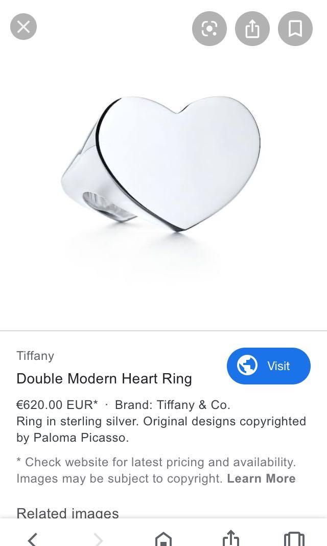 Paloma Picasso Double Modern Heart Ring 