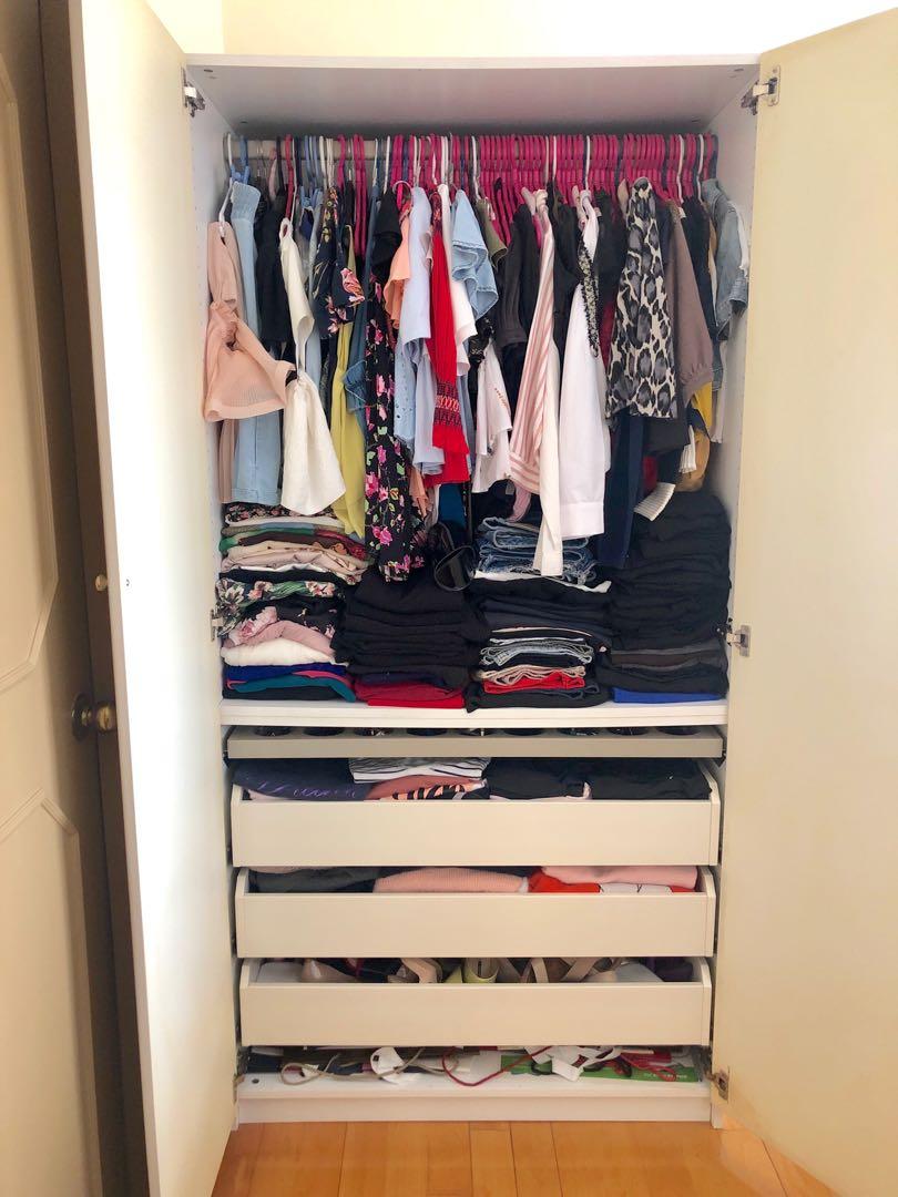 White Ikea Pax Wardrobe Accessories Space Drawers Home