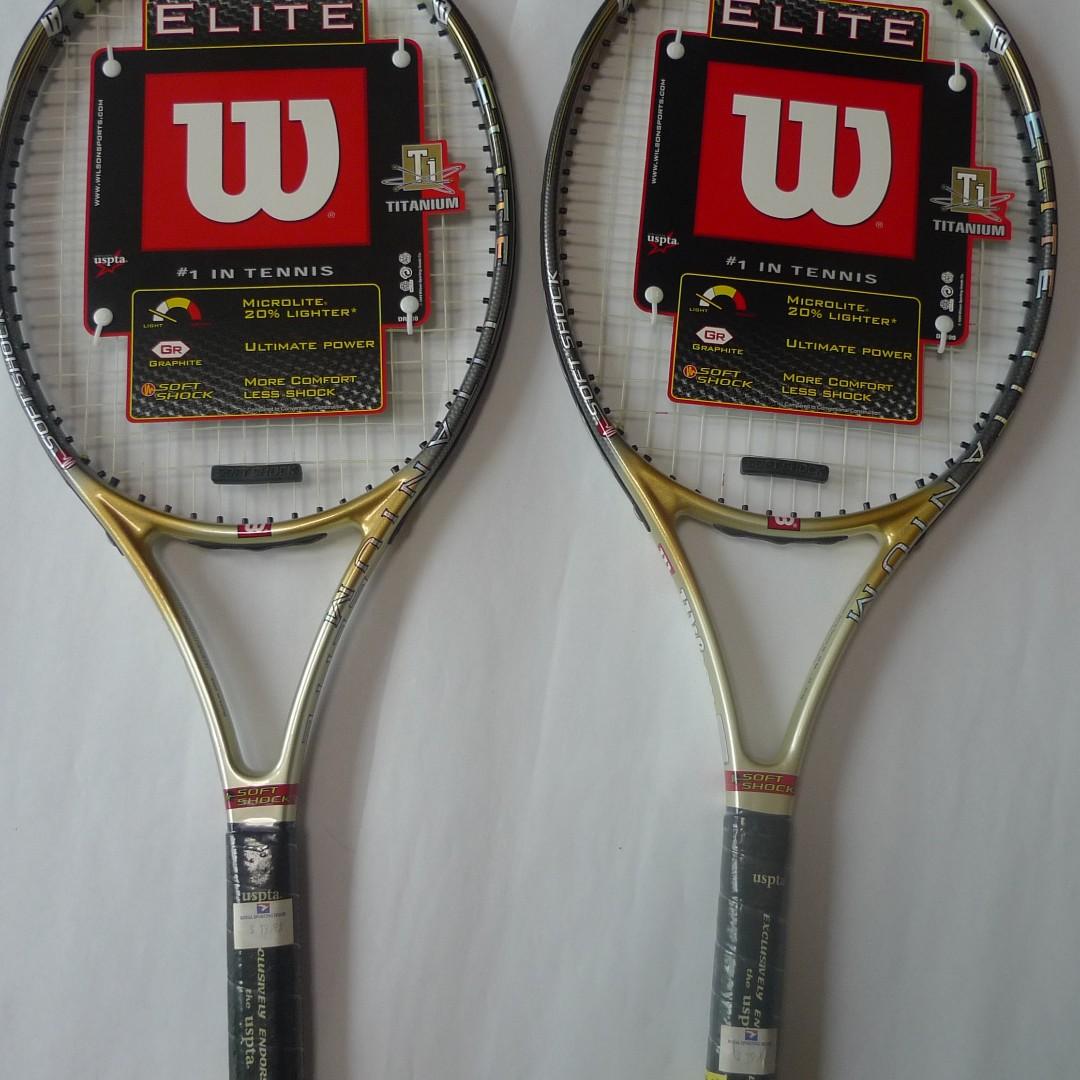 Wilson Elite Titanium Tennis Rackets (2pcs) plus 4 cans of tennis balls ...