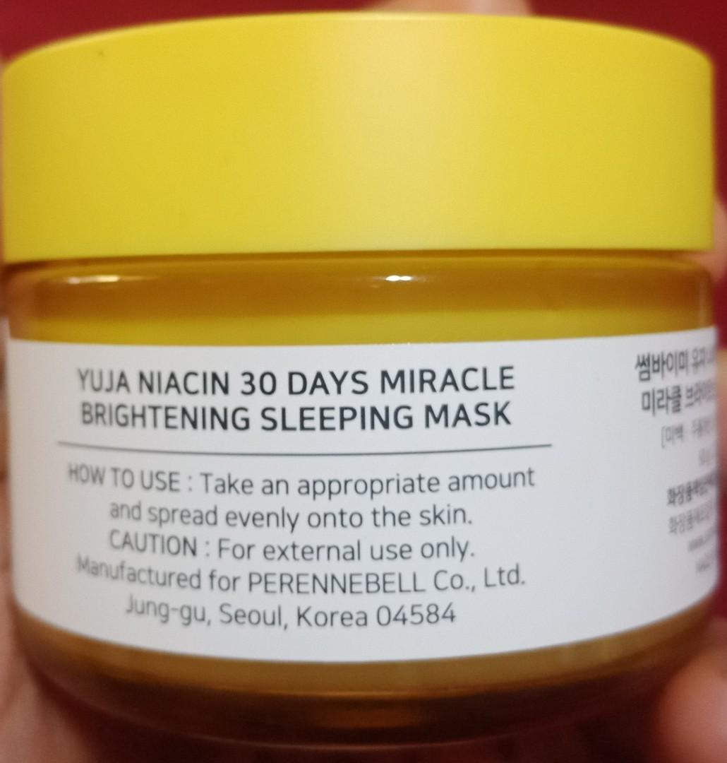 Yuja Niacin Sleeping Mask Some by mi, Kesehatan & Kecantikan, Rias