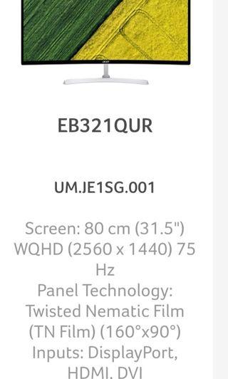 32inch Acer Curve Monitor