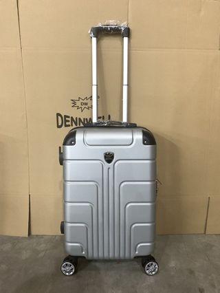 Small silver polycarbonate luggage