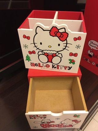 Hello kitty 木質筆筒、收納盒