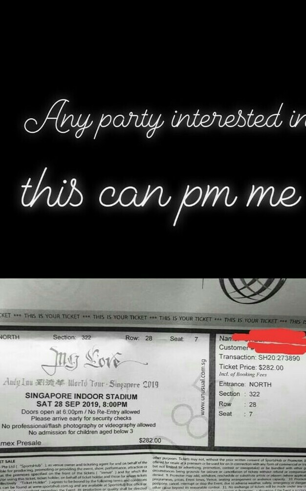 Andy lau concert ticket, Tickets & Vouchers, Event Tickets on Carousell