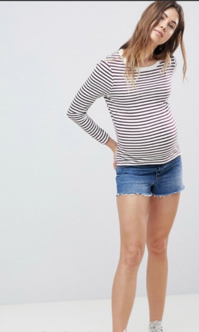 ASOS Maternity denim Alvey short with 
