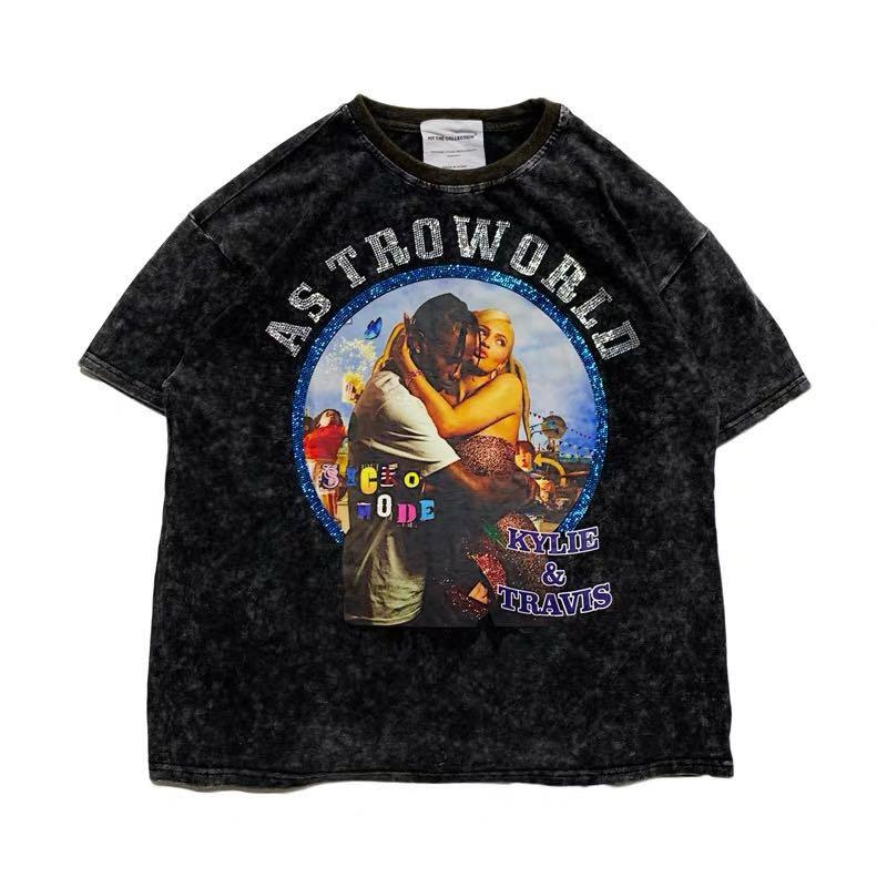 Astroworld Kylie And Travis Scott Vintage Tee Men S Fashion Clothes Tops On Carousell