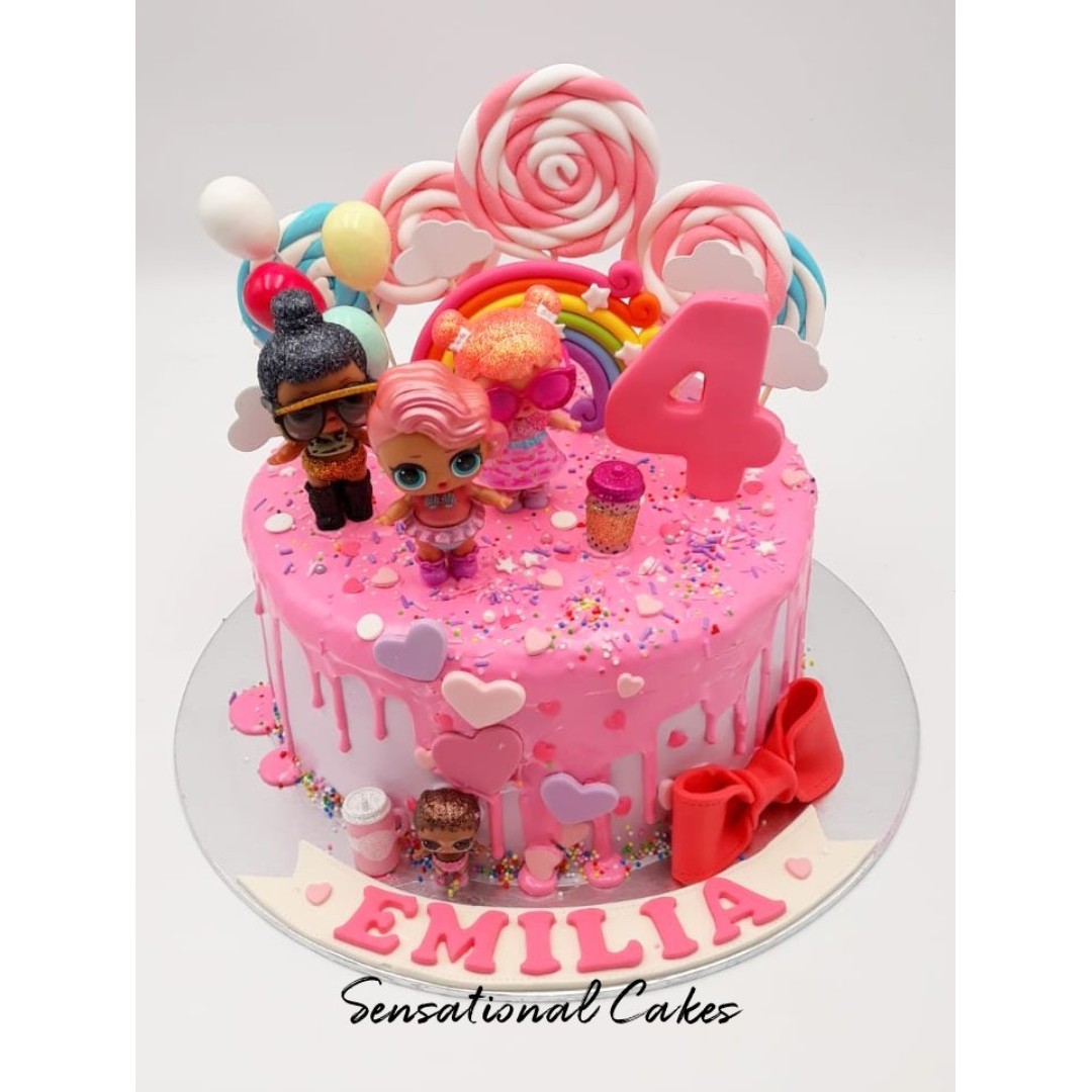 Candy Sweets Lollipop Colorful Children Girl Theme Birthday 3d Customized Drip Cake Singaporecake Girls Cake Pink Cake Children Cake Candy Cake Food Drinks Baked Goods On Carousell