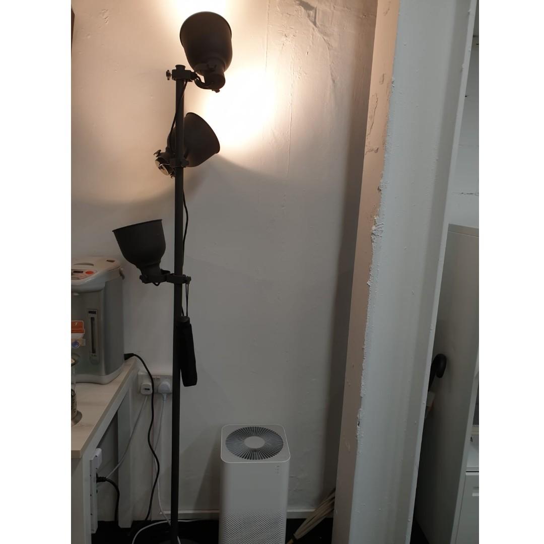 Floor Lamp With 3 Spot Dark Grey Ikea Hektar Car Accessories Electronics Lights On Carousell
