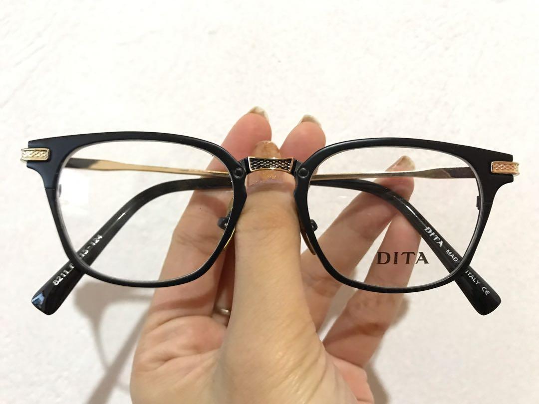 Frame Kacamata Dita Steel Warna Hitam Doff List Gold Fesyen Pria Aksesoris Kacamata Di Carousell