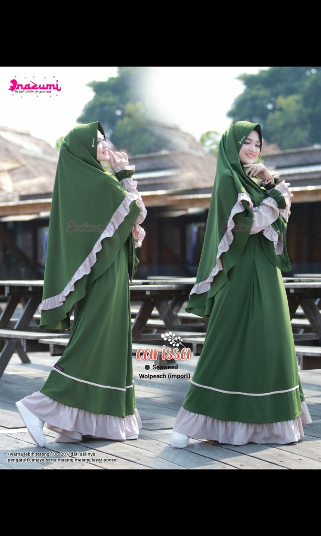 Gamis Syari Branded Nazumi Carissa Original Nazumi Fesyen Wanita Muslim Fashion Gaun Di Carousell