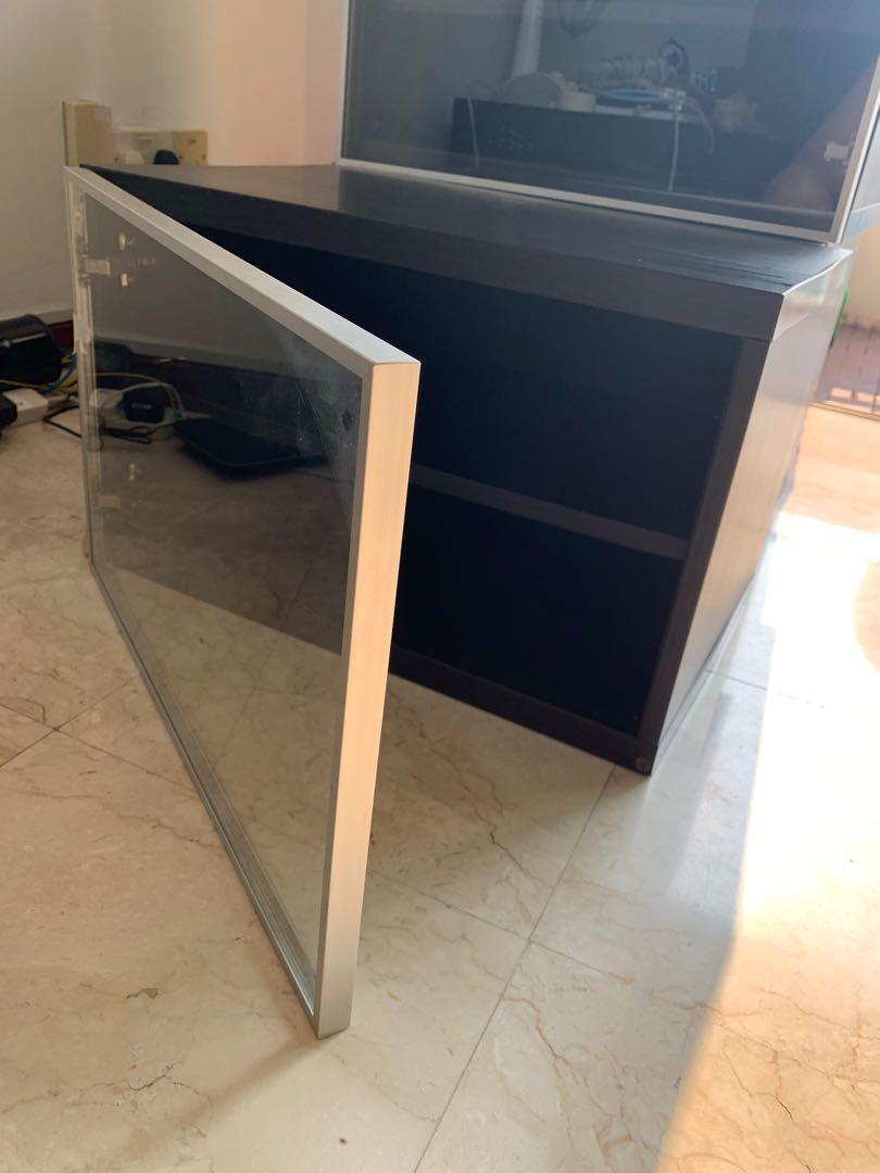 Glass Dark Brown Cabinet Furniture Shelves Drawers On Carousell