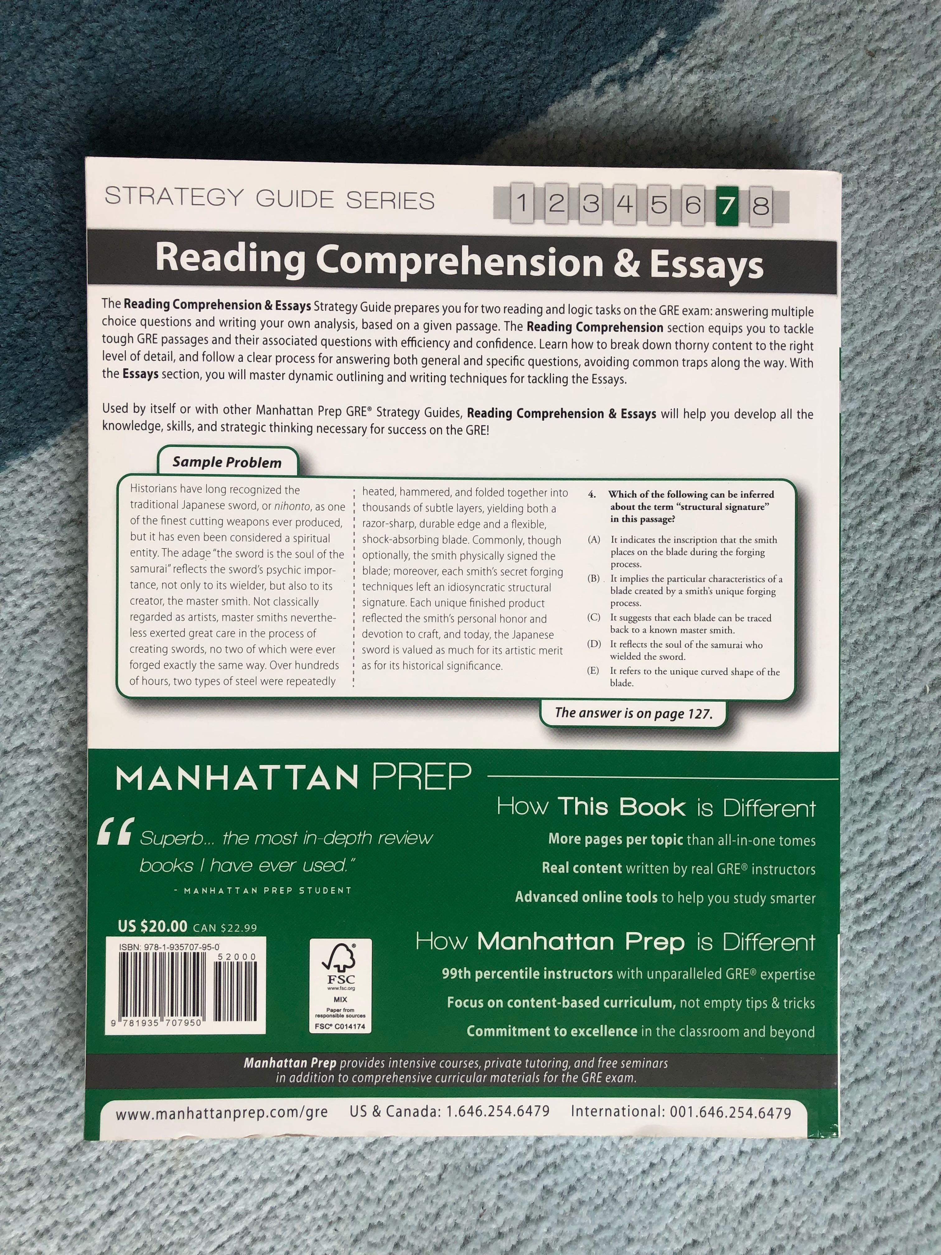 Gre Reading Comprehension Essays Manhattan Prep Gre Strategy