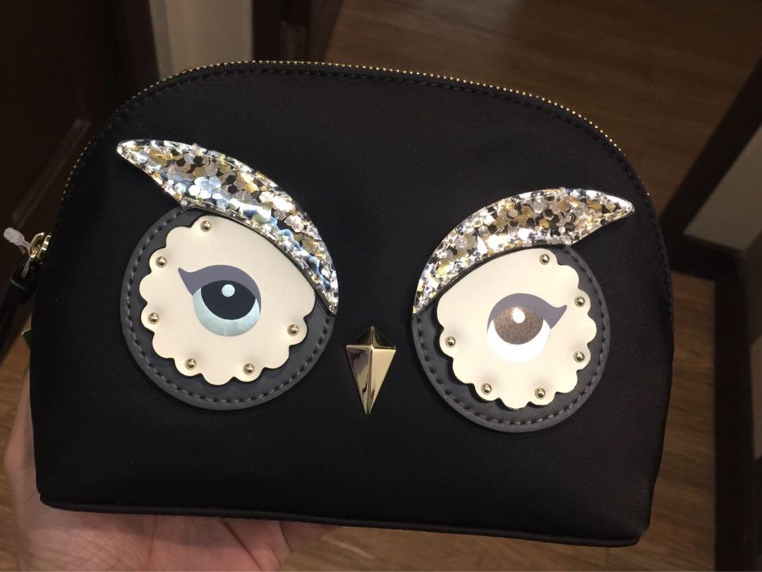 Kate Spade Owl Small Marcy Star Bright Cosmetic Pouch Bag