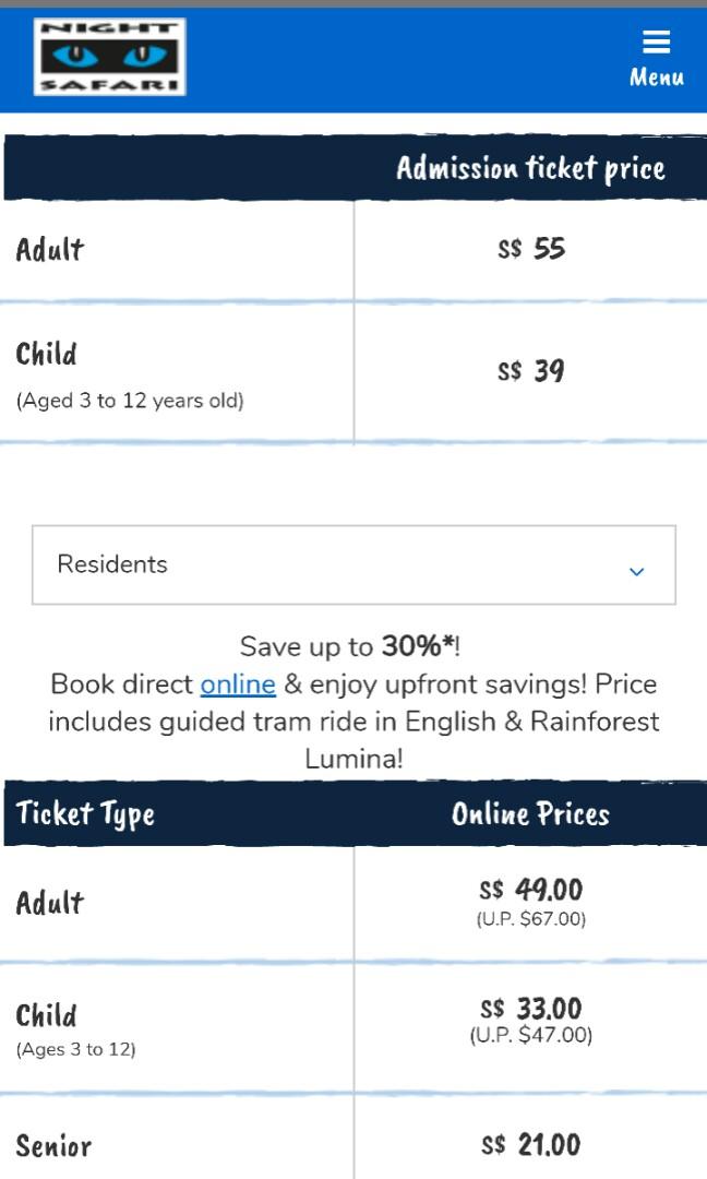 Night Safari   Ulu Ulu asian buffet Tickets Vouchers Local