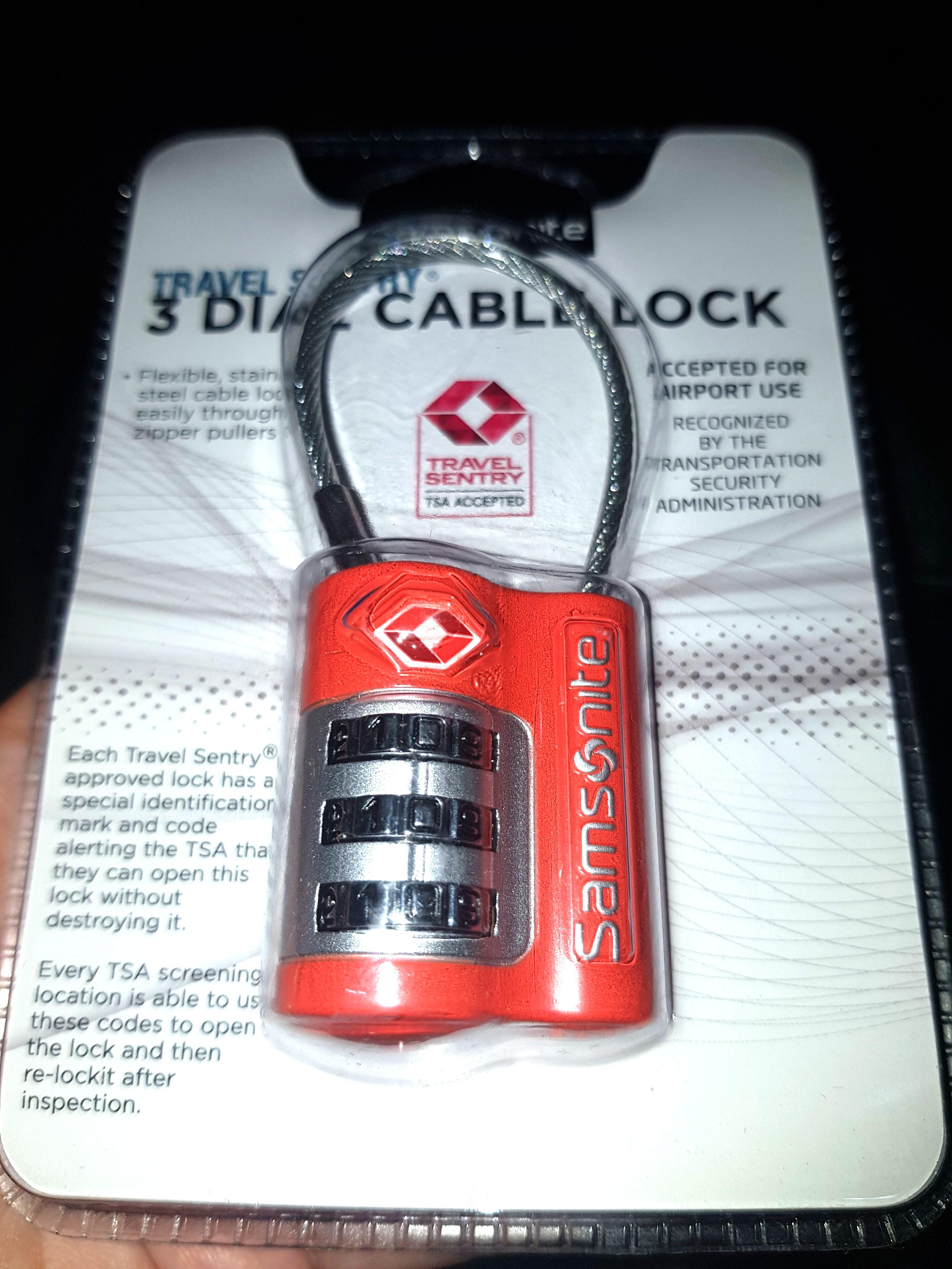 Samsonite 3 dial combination cable lock hotsell