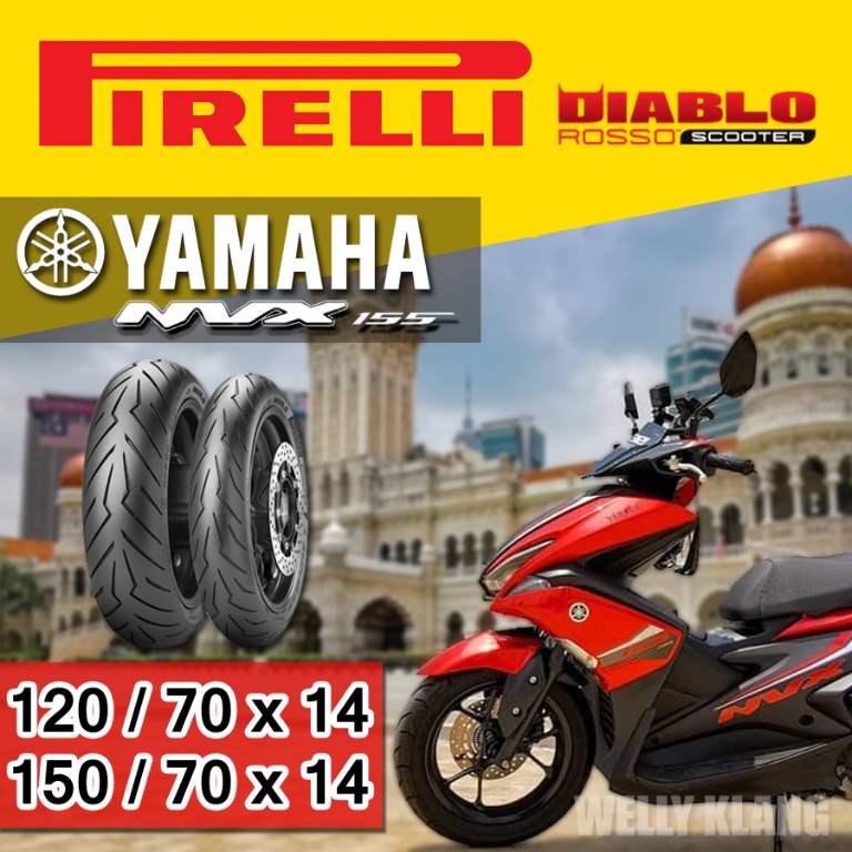 Pirelli Diablo Rosso Scooter Tyre Tayar For Yamaha Nvx 155 Auto