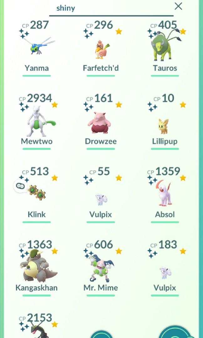 Pokemon Go Account With Shiny Klink Mewtwo Lilipup Rayquaza Yanma Complete Regional And More Toys Games Video Gaming In Game Products On Carousell