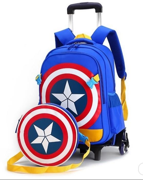 Quality Trolley kids backpack bag with sling bag (Category: Diaper Bags & Wetbags) located in Manila. Submitted by PickClickShip (Listing ID 253517385, Image 1). Description: Now on sale !!! Back to school trolley bag with small kit bag attached Trolley School Bag with detachable Sling Bag A quality, durable and waterproof trolley and sling bag for kids. - the backpack bag have main compartment, laptop pocket, 1 front compartment with zipper and 