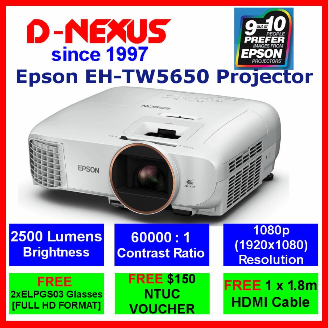 Sale Epson Eh Tw5650 Home Theatre Projector 1080p 2500 Ansi Home Appliances Tvs Entertainment Systems On Carousell