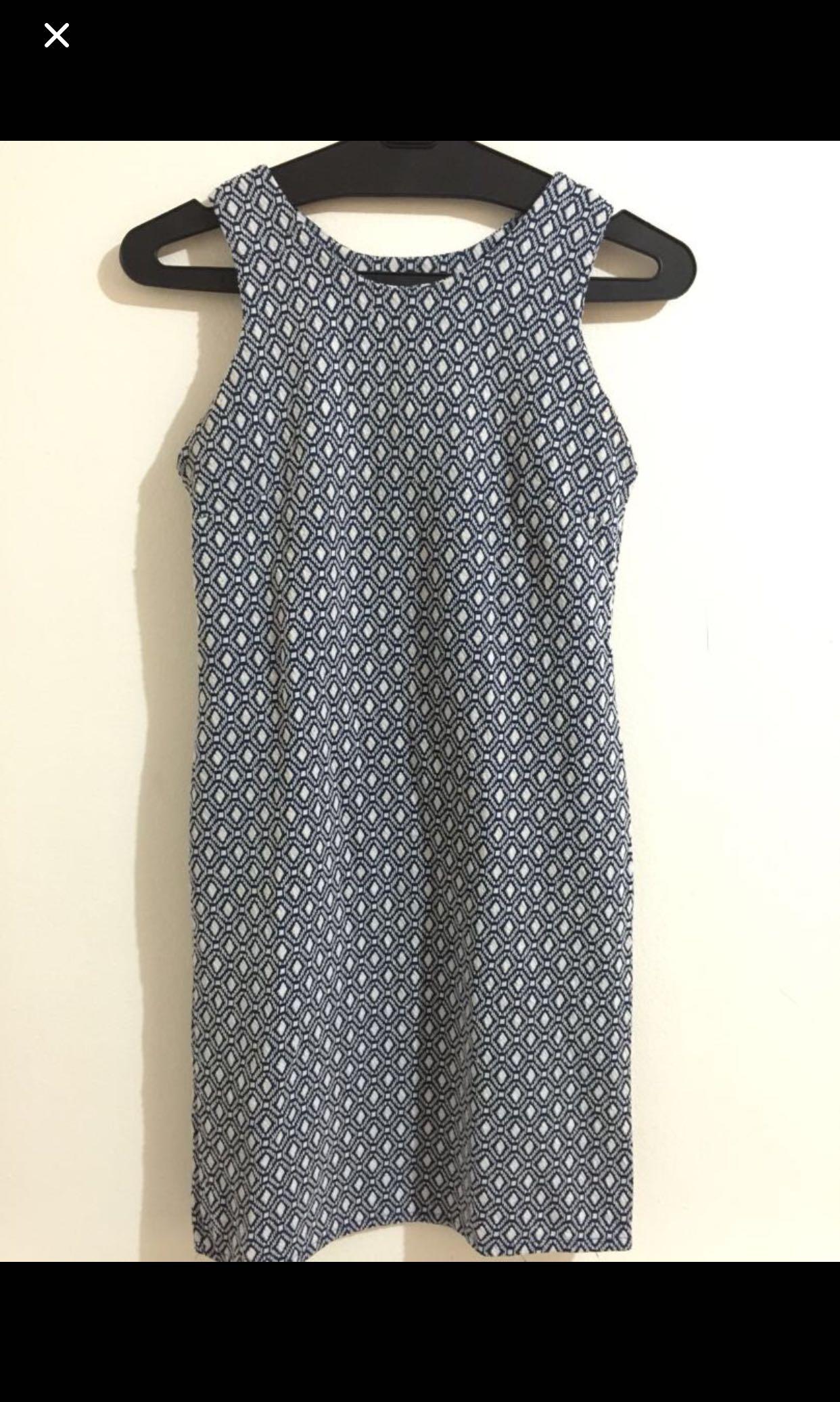 Sleeveless office dress (Blue) (Category: Dresses) located in Pasig City. Submitted by pillowspreloved (Listing ID 253457041, Image 1). Description: Thick fabric Good used condition RFS: Decluttering.