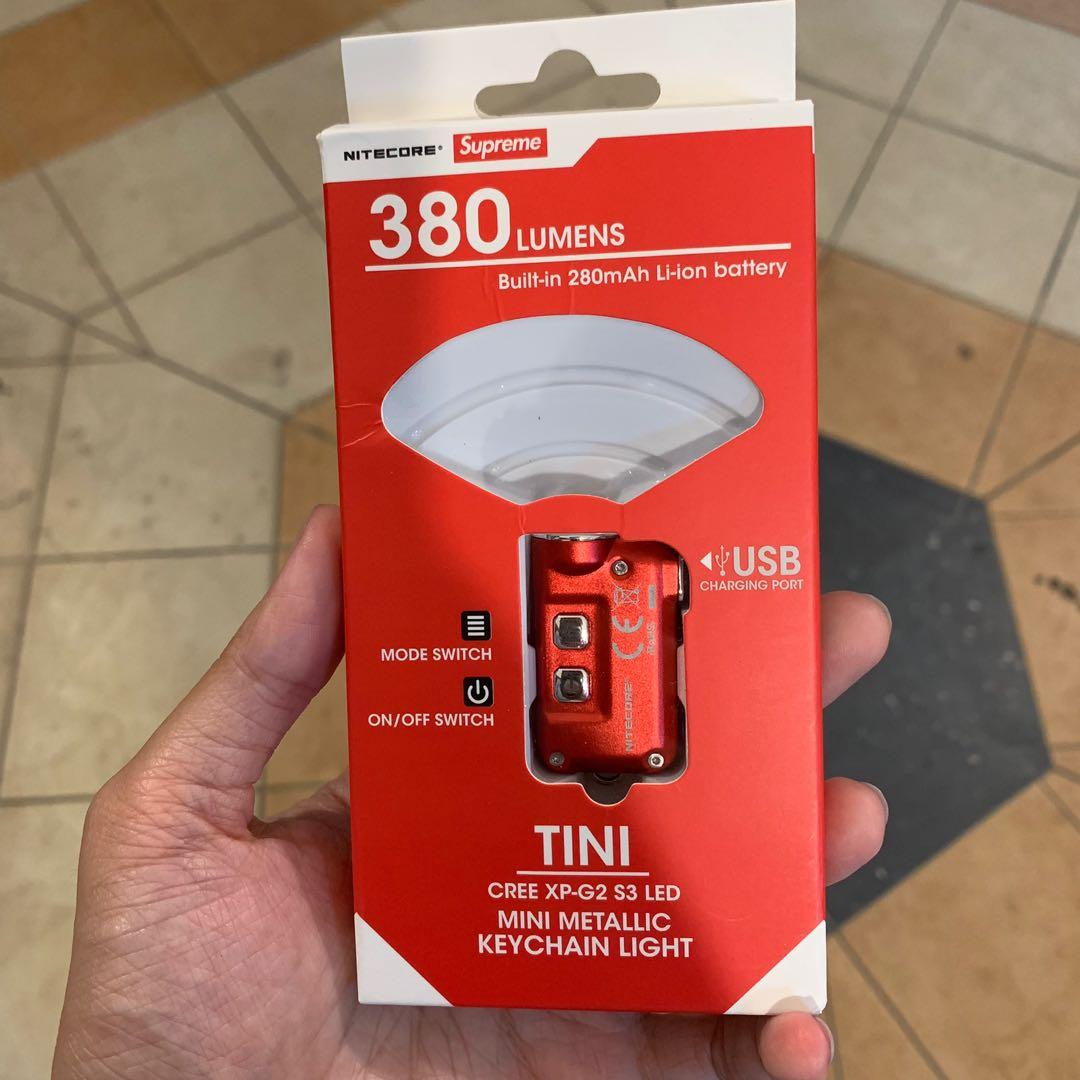 Supreme nitecore tini keychain light red stock on hand FW19